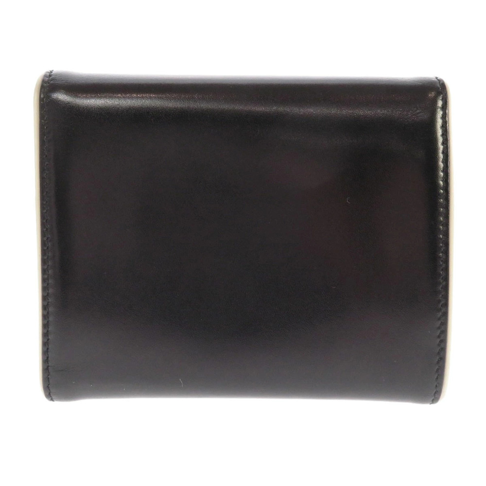 Prada Leather fold Wallet Bi Black